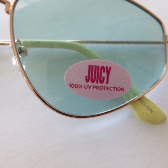 (#112) Juicy Couture Blue/Green Aviator style Sunglasses